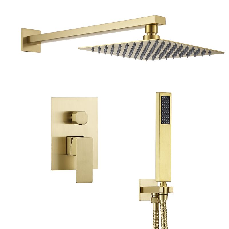 Brushed nickle gold bathroom shower hot and cold shower mixer in wall mounted rain concealed shower set Brushed nickle gold bathroom shower hot and cold shower mixer in wall mounted rain concealed shower set 1 SW003 Brushed nickle gold bathroom shower hot and cold shower mixer in wall mounted rain concealed shower set