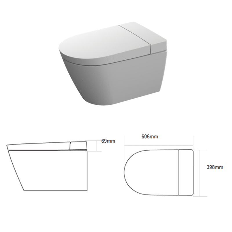 Siphon flushing ceramic automatic wall-mounted smart toilet MP WM600 China modern smart toilet intelligent electric bidet heated wall hung smart toilet 9 MP7201 Siphon flushing ceramic automatic wall-mounted smart toilet MP WM600 - Image 8