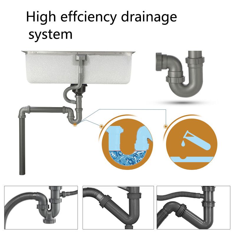 Custom Precise Stamped Kitchen Sink Stamped Metal Double Drainboard Basin 304 Stainless Steel Sink China professional sink manufacturing supplier wholesale restaurant kitchen equipment kitchen sink Efficient drainage system kitchen sink-efficient drainage system