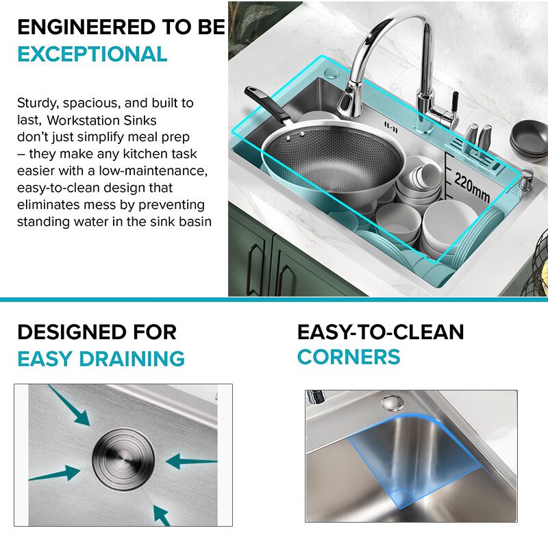 Custom Precise Stamped Kitchen Sink Stamped Metal Double Drainboard Basin 304 Stainless Steel Sink China professional sink manufacturing supplier wholesale restaurant kitchen equipment kitchen sink Sink depth Kitchen sink-sink depth easy to clean engineered to be exceptional