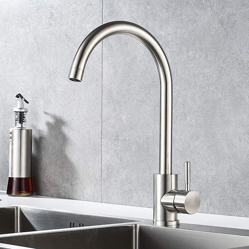Factory cheap price 304 stainless steel water saving kitchen faucet single handle 360 degree swivel hot and cold kitchen sink faucets Factory cheap price 304 stainless steel water saving kitchen faucet single handle 360 degree swivel hot and cold kitchen sink faucets 2 MP0225 Factory cheap price 304 stainless steel water saving kitchen faucet single handle 360 degree swivel hot and cold kitchen sink faucets - Image 2