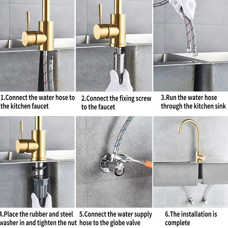 Factory cheap price 304 stainless steel water saving kitchen faucet single handle 360 degree swivel hot and cold kitchen sink faucets Factory cheap price 304 stainless steel water saving kitchen faucet single handle 360 degree swivel hot and cold kitchen sink faucets 3 MP0225 G Factory cheap price 304 stainless steel water saving kitchen faucet single handle 360 degree swivel hot and cold kitchen sink faucets - Image 11