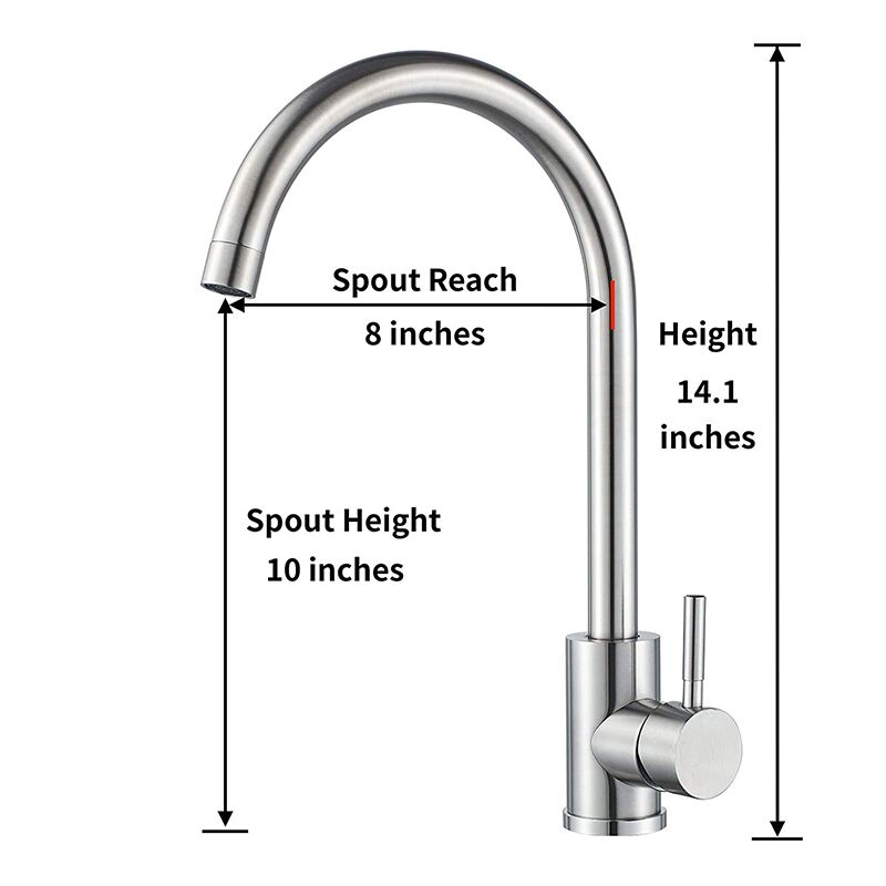 Factory cheap price 304 stainless steel water saving kitchen faucet single handle 360 degree swivel hot and cold kitchen sink faucets Factory cheap price 304 stainless steel water saving kitchen faucet single handle 360 degree swivel hot and cold kitchen sink faucets 5 MP0225 Factory cheap price 304 stainless steel water saving kitchen faucet single handle 360 degree swivel hot and cold kitchen sink faucets - Image 5