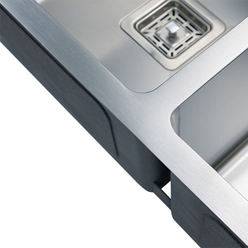 304 Stainless Steel Hand Made Single Bowl Kitchen Sinks Stainless Steel Sink Factory direct double capacity standard double bowl sink 304 stainless steel Not sticky oil kitchen sink 5 MP775 304 Stainless Steel Hand Made Single Bowl Kitchen Sinks Stainless Steel Sink - Image 12