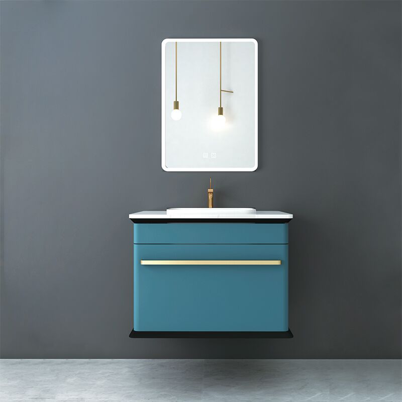 Modern bathroom luxury vanity sink basin cabinet wall mounted illuminated bathroom mirror cabinet farmhouse bathroom vanity Factory supplier hotel apartment plywood basin cabinet classic wall hung wash bathroom cabinet 2 MP 6852 Modern bathroom luxury vanity sink basin cabinet wall mounted illuminated bathroom mirror cabinet farmhouse bathroom vanity - Image 2
