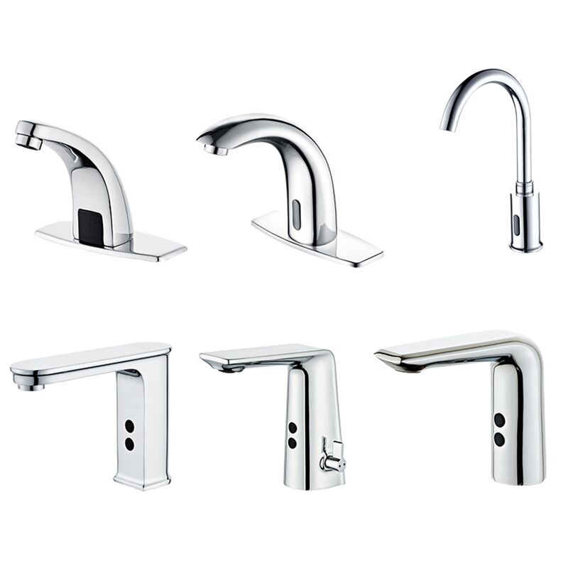 China Factory Brass Automatic Sensor Faucet Smart Deck Mounted Cold Hot Water Tap MOPO water saving sensor basin faucets single hole brass body chrome polished plating deck mounted sense faucets Single hole brass body chrome polished plating deck mounted sense faucets