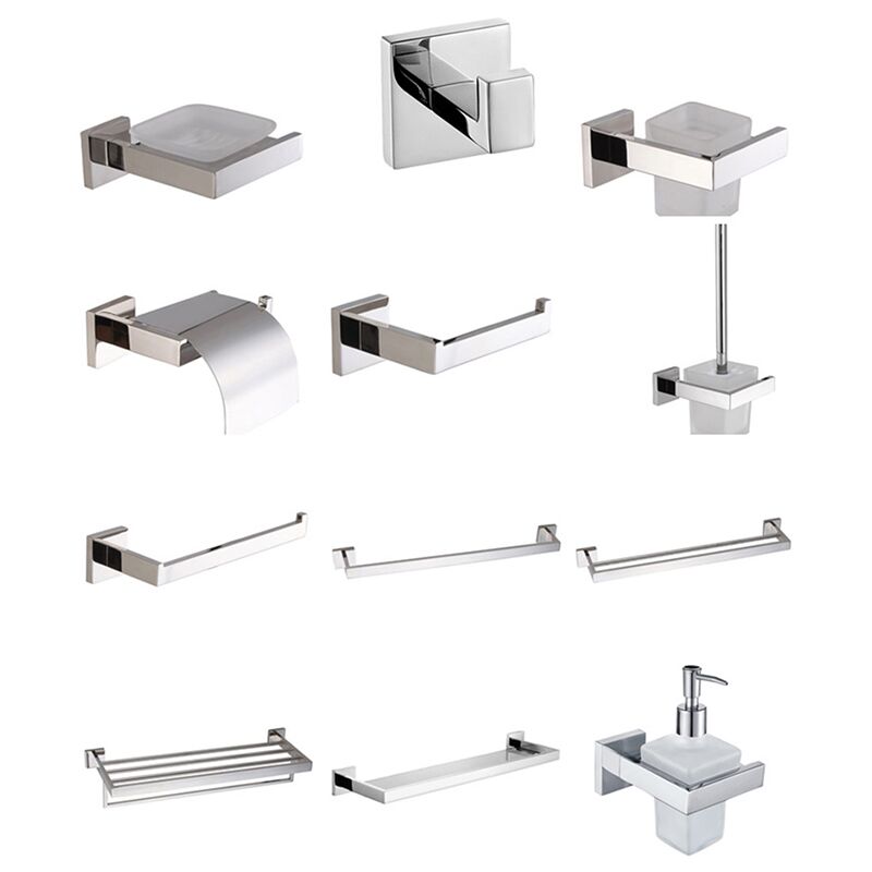 Modern hardware suit aluminum square brass bathroom toilet bathroom accessories set Modern hardware suit aluminum square brass bathroom toilet bathroom accessories set 1 3700 Modern hardware suit aluminum square brass bathroom toilet bathroom accessories set - Image 2