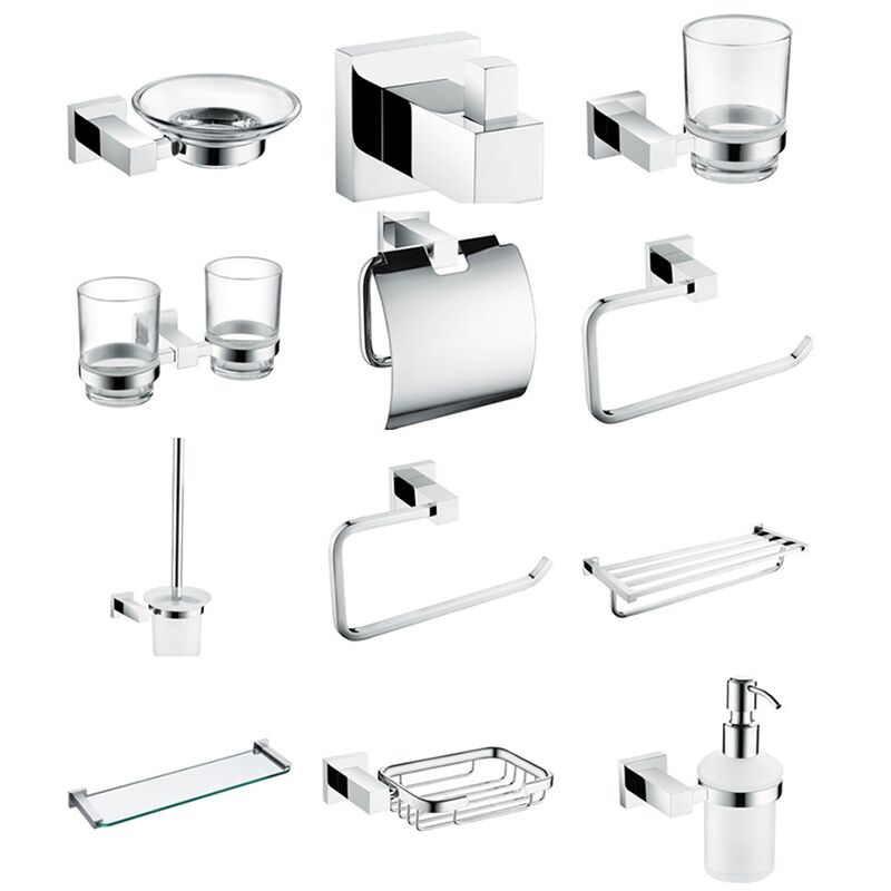 Modern hardware suit aluminum square brass bathroom toilet bathroom accessories set Modern hardware suit aluminum square brass bathroom toilet bathroom accessories set 1 5100 Modern hardware suit aluminum square brass bathroom toilet bathroom accessories set - Image 5