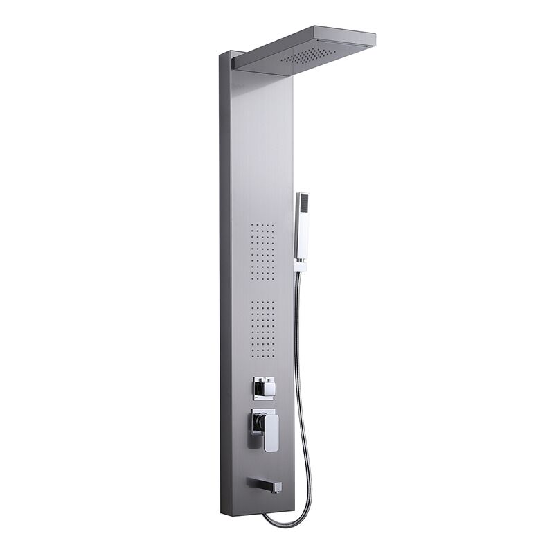 Modern hotel 304 stainless steel massage spa rain bathroom wall mount shower column mixer faucet shower panel Modern hotel 304 stainless steel massage spa rain bathroom wall mount shower column mixer faucet shower panel 3 Modern hotel 304 stainless steel massage spa rain bathroom wall mount shower column mixer faucet shower panel - Image 2