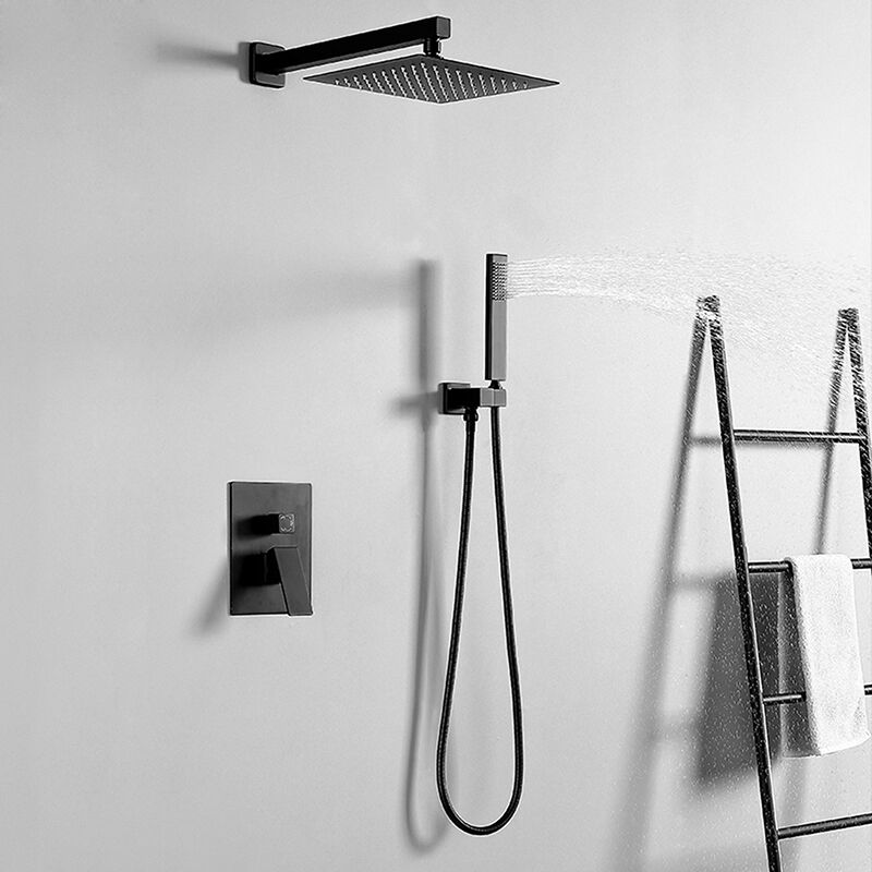 Wholesale handheld shower system bathroom complete square matte black rain wall mounted 10-inch high pressure shower set Wholesale handheld shower system bathroom complete square matte black rain wall mounted 10 inch high pressure shower set 3 SW002 1 Wholesale handheld shower system bathroom complete square matte black rain wall mounted 10-inch high pressure shower set - Image 4