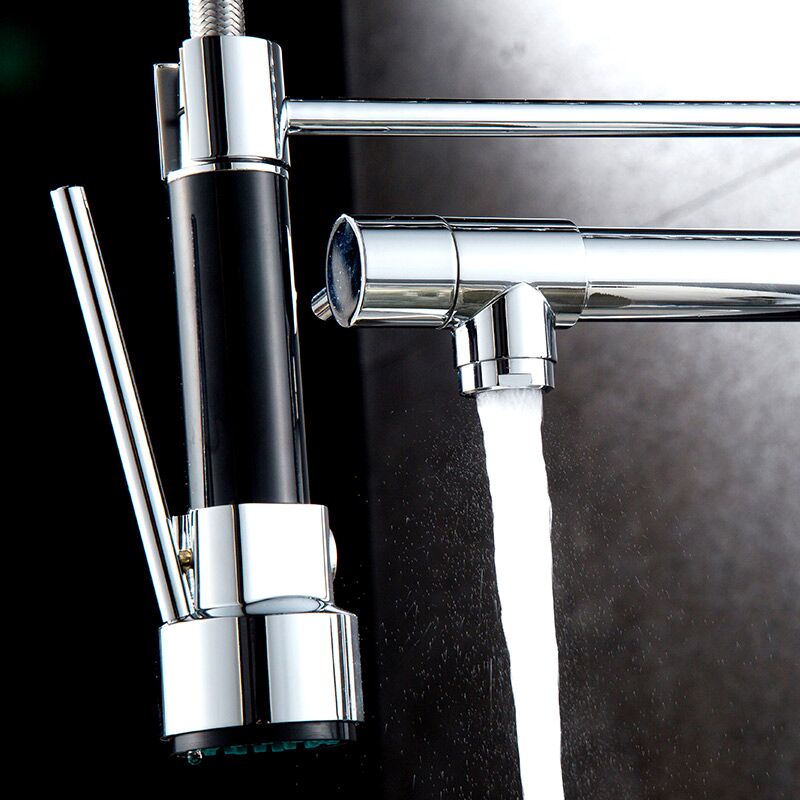 China faucets factory wholesale commercial solid brass single handle single lever pull down sprayer kitchen sink faucets faucet manufacturer factory price wholesale Superior quality chromeplate copper sink mixer tap single handle pull out kitchen faucets 4 China faucets factory wholesale commercial solid brass single handle single lever pull down sprayer kitchen sink faucets - Image 3