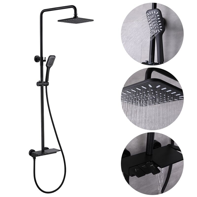 High-quality manufacturing black wall-mounted shower faucet handheld shower set MP LT088 shower 6088H 6 min shower head holder