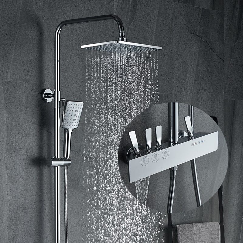 New rain shower 3 function chrome-plated brass mixer bathroom faucet shower set handheld MP HT099 shower 6099 1 min Rain shower 3 function shower set