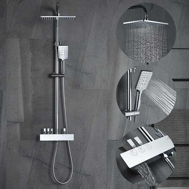 New rain shower 3 function chrome-plated brass mixer bathroom faucet shower set handheld MP HT099 shower 6099 2 min Rain shower 3 function shower set