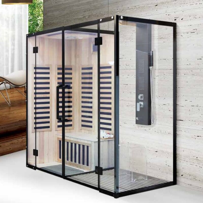 Modern Style Custom Gold Frame Rectangular Sliding Tempered Glass Walk-In Shower Door MP KE985 VK D5665 min Cheap black aluminum profile bathroom low 3 sided shower door