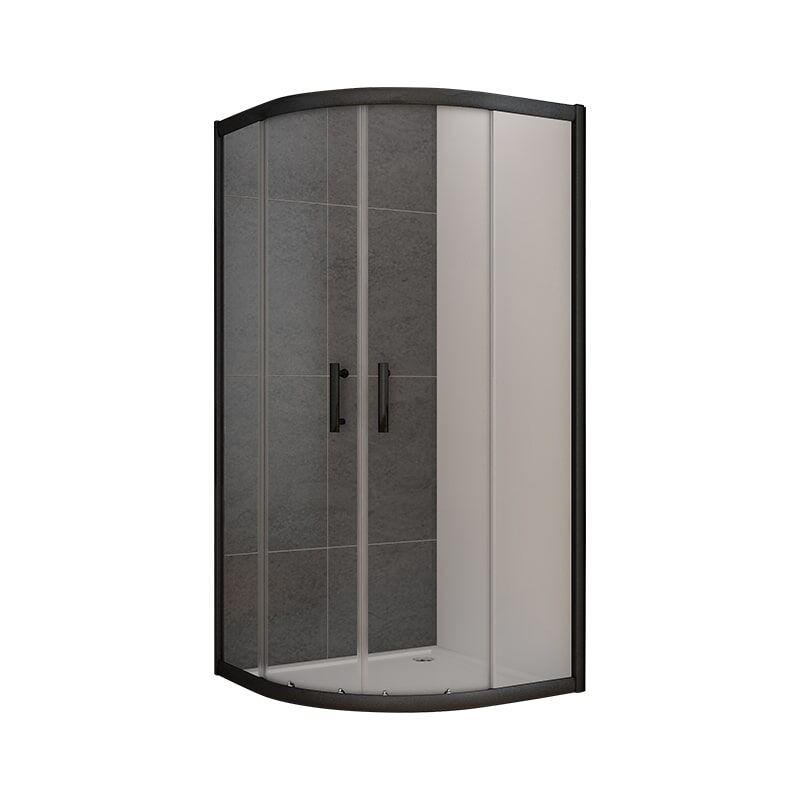 Factory Wholesale Black Stainless Steel Frame Tempered Glass Set Sliding Shower Door MP AD01 shower door GA01 8 min Corner glass shower door