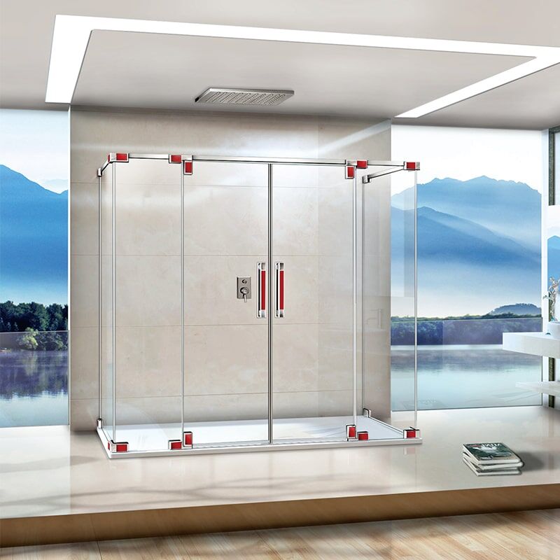 Hotel bathroom square tempered glass rectangular shower door MP BF02 shower doorPUR4 1 min Custom Tempered Glass Shower Door