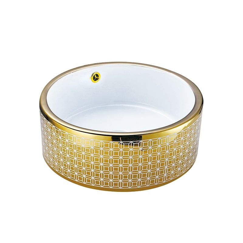 Wholesale Hotel Luxury Bathroom Wash Basin Ceramic Gold Plating Wash Basin MP Gold 0404 Wholesale Ceramic Gold Plated Wash Basin 4 Ceramic Gold Plated Washbasin