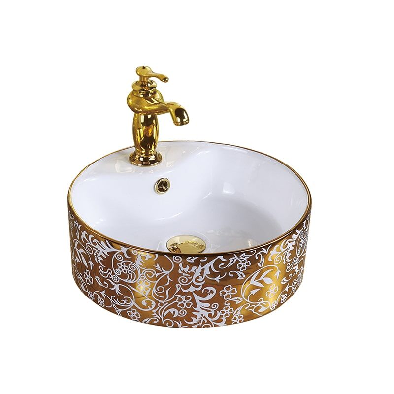 Wholesale Hotel Luxury Bathroom Wash Basin Ceramic Gold Plating Wash Basin MP Gold 0404 Wholesale Ceramic Gold Plated Wash Basin 7 Wholesale wash basin single hole OEM small bathroom sink art basin