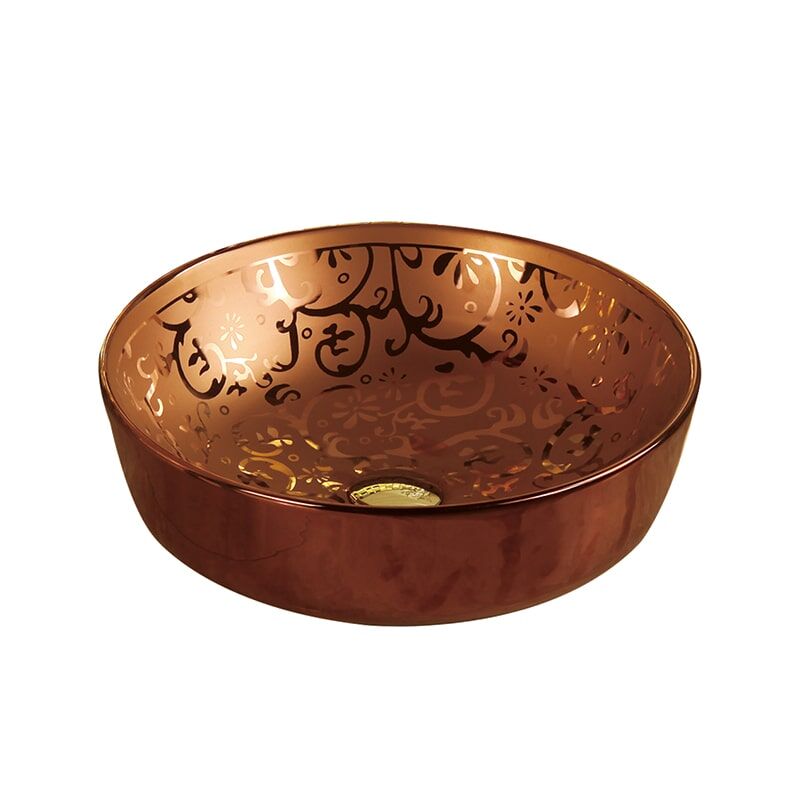 Luxury Bathroom Large Hard Stone Sink Ceramic Wash Basin Bathroom Container Gold Plating MPMarbled005 basin YITAI WR005 3 min Art bathroom basin ceramic sink