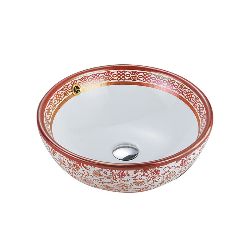 Luxury Bathroom Large Hard Stone Sink Ceramic Wash Basin Bathroom Container Gold Plating MPMarbled005 basin YITAI WR005 4 min modern european bathroom washbasin gold plated