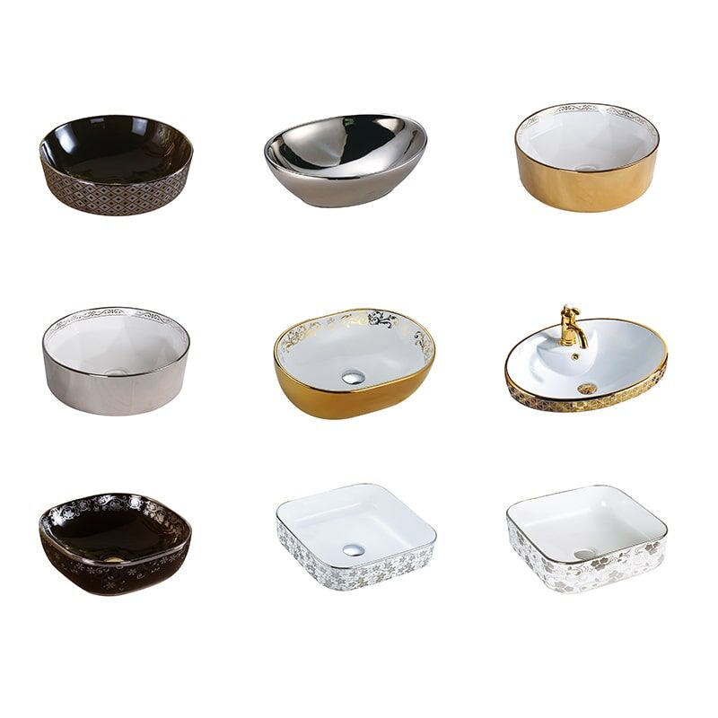 Basin Manufacturers Wholesale Bathroom Basin Luxury Hotel Gold Freestanding Wash Basin Bathroom Ceramic Pedestal Basin basin YITAI WR005 8 min ceramic bathroom marble vanity bathroom