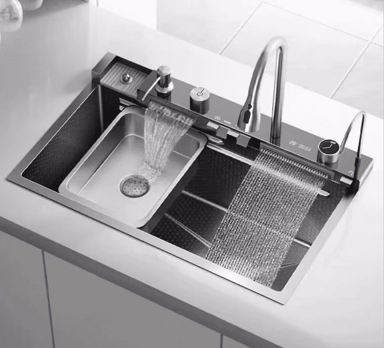 New Model Smart Kitchen Sink Nano Stainless Steel Handmade Kitchen Sink with Double Rainfall and Digital Display 2024 New Model Smart Kitchen Sink New Model Smart Kitchen Sink Nano Stainless Steel Handmade Kitchen Sink with Double Rainfall and Digital Display
