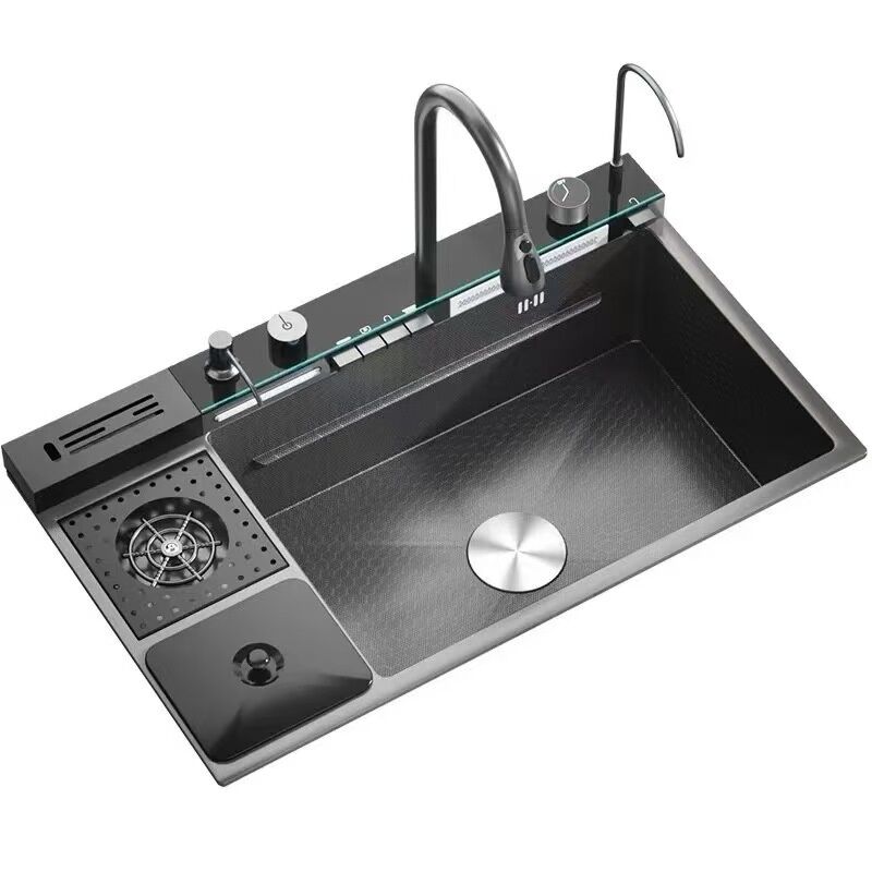 New Trends Digital Display Waterfall Kitchen Faucet 304 SUS Brass Piano Faucet Single Bowl Handmade Knife Holder Three 2025 New Trends Digital Display Waterfall New Trends Digital Display Waterfall Kitchen Faucet 304 SUS Brass Piano Faucet Single Bowl Handmade Knife Holder Three