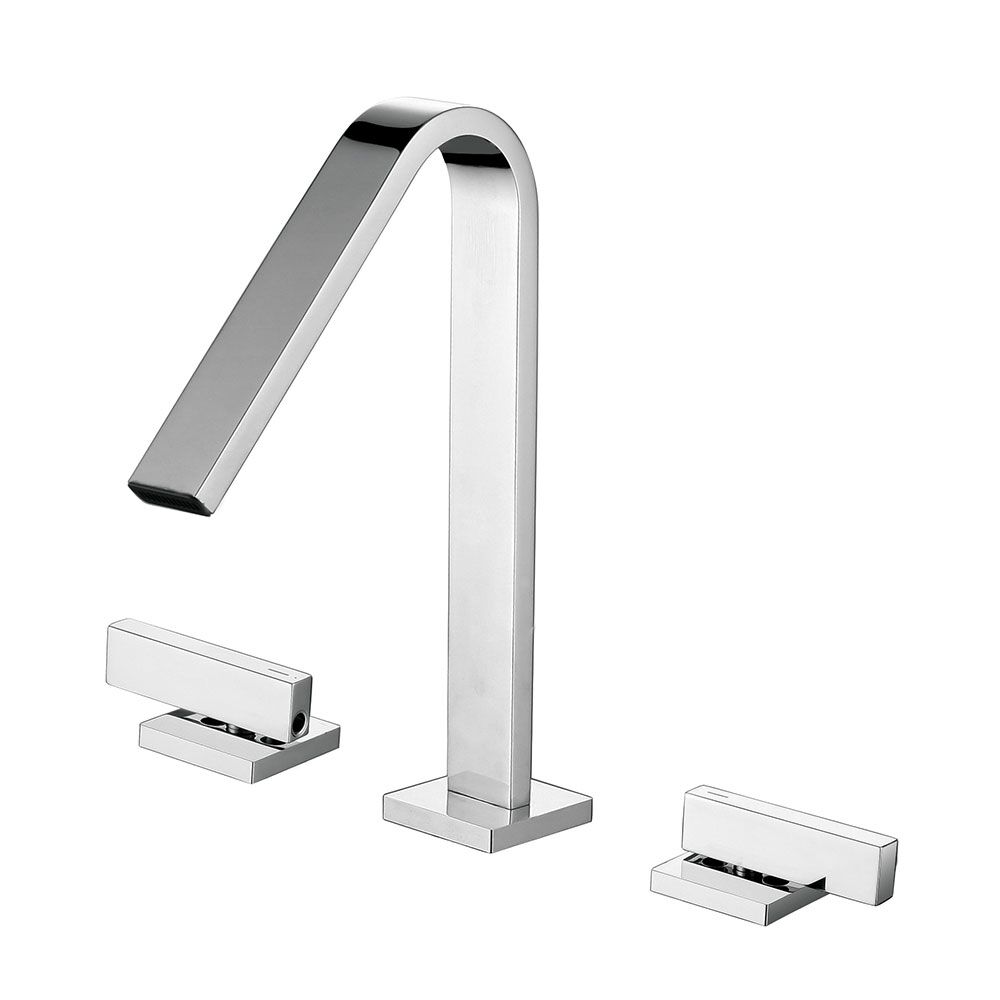 3 Hole Bathroom Curved Spout Wall Mounted Brass Hot and Cold Water Brushed Nickel Wash Basin Faucets 3 Hole Bathroom Curved Spout Wall Mounted 3 Hole Bathroom Curved Spout Wall Mounted Brass Hot and Cold Water Brushed Nickel Wash Basin Faucets