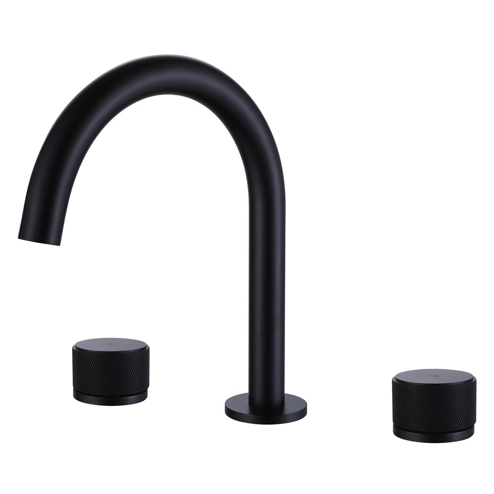 3 Hole Hot Cold Water Basin Tap Deck Mounted Matt Black Finish Brass 8'' Widespread Dual Handle Hand Wash Faucet 3 Hole Hot Cold Water Basin Tap 3 Hole Hot Cold Water Basin Tap Deck Mounted Matt Black Finish Brass 8'' Widespread Dual Handle Hand Wash Faucet