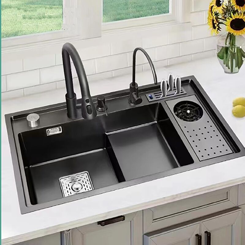 Wholesale 304 Stainless Steel Kitchen Sink Waterfall Multifunction Undermount Sink 304 bowl undermount stainless steel apron farmhouse handmade waterfall multifunction kitchen sink 1 Wholesale 304 Stainless Steel Kitchen Sink Waterfall Multifunction Undermount Sink
