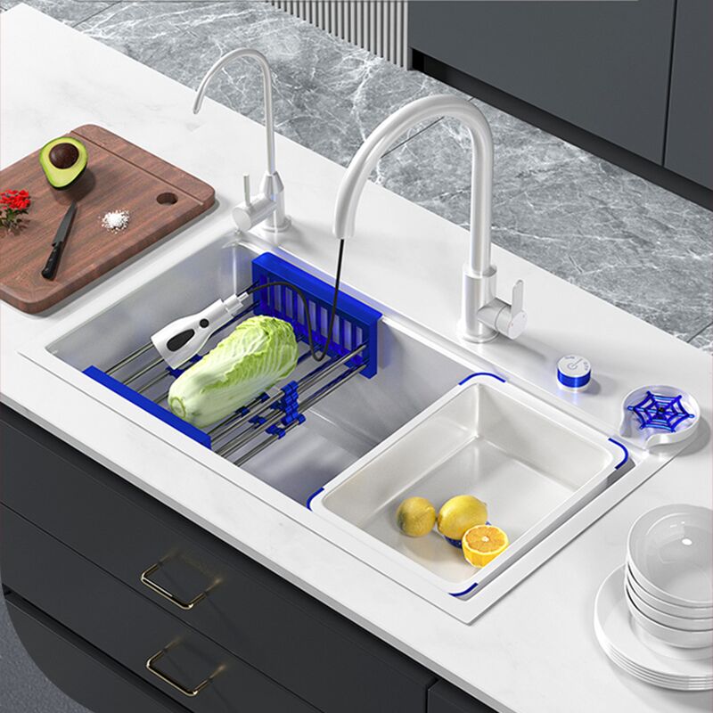 Factory Direct Handmade 304 Stainless Steel Single Bowl White Kitchen Sink 304 stainless steel handmade sink waterfall rainfall single bowl white kitchen sink MP KS 009 3 Factory Direct Handmade 304 Stainless Steel Single Bowl White Kitchen Sink - Image 5