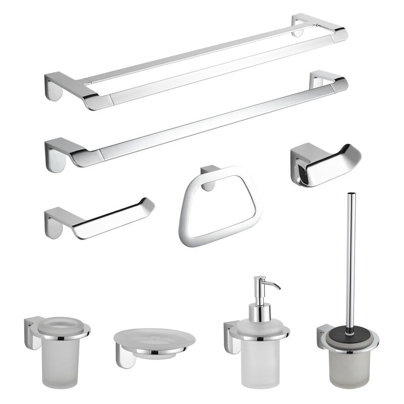 4 Pieces Square Design Wall Mount Chrome Bathroom Hardware Accessories 4 Pieces Square Design Wall Mount 4 Pieces Square Design Wall Mount Chrome Bathroom Hardware Accessories