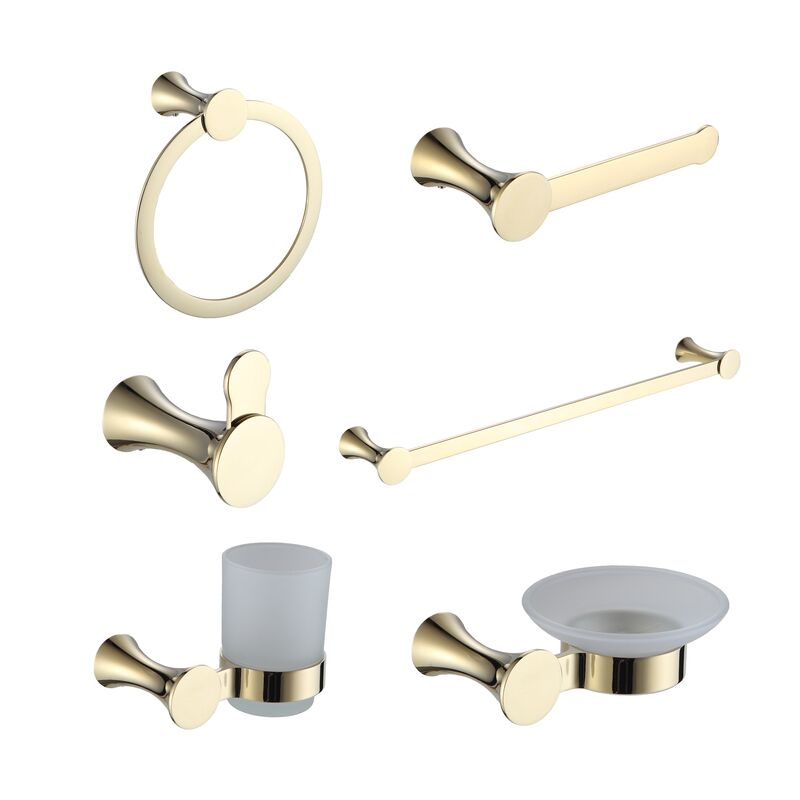 6 Piece Gold Towel bar Set Zinc Alloy Wall Mounted Modern Bathroom Hardware Accessories Set 6 Piece Gold Towel bar Set 6 Piece Gold Towel bar Set Zinc Alloy Wall Mounted Modern Bathroom Hardware Accessories Set