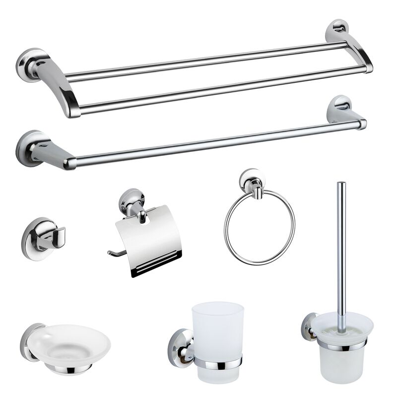 6 Piece Modern Chrome Towel bar Set Zinc Alloy Wall Mounted Bathroom Hardware Accessories Set 6 Piece Modern Chrome Towel bar 6 Piece Modern Chrome Towel bar Set Zinc Alloy Wall Mounted Bathroom Hardware Accessories Set