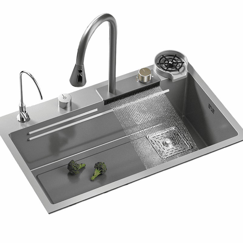 304 Stainless Steel with Clean Water Faucet and Sink Fittings for Kitchens Above the Cabinets 7546 Pias De Cozinha Sliver 304 304 Stainless Steel with Clean Water Faucet and Sink Fittings for Kitchens Above the Cabinets