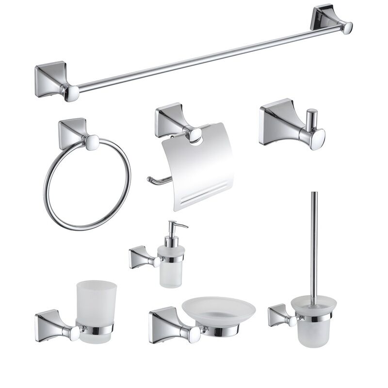 8 Piece Modern Chrome Towel bar Set Zinc Alloy Wall Mounted Bathroom Hardware Accessories Set 8 Piece Modern Chrome Towel bar 8 Piece Modern Chrome Towel bar Set Zinc Alloy Wall Mounted Bathroom Hardware Accessories Set