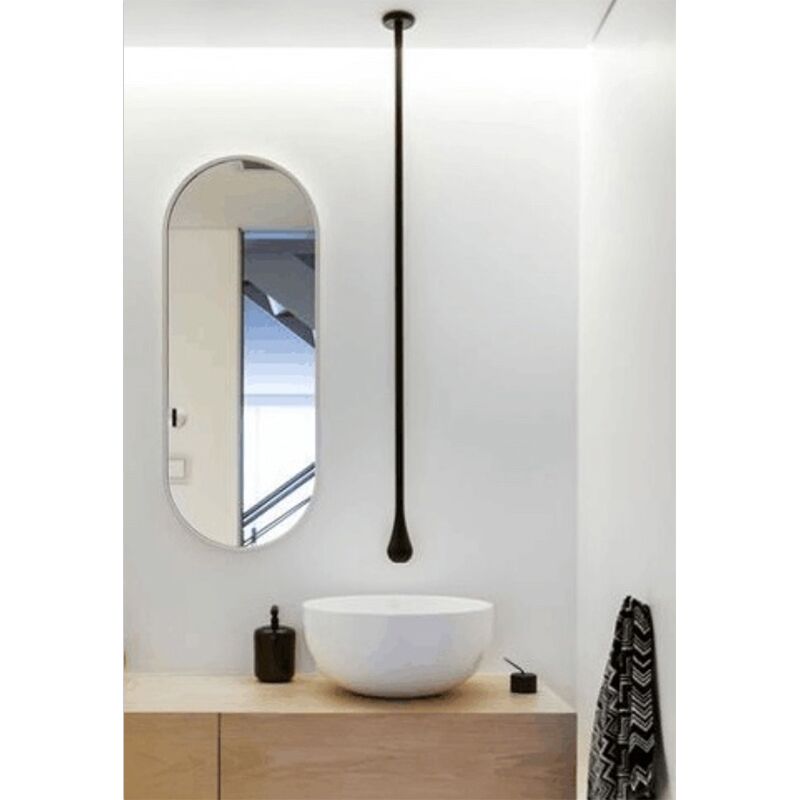 Luxury Design Ceiling Mounted Drop Brass Matte Black Touchless Ceiling Mounted Basin Faucet Basin Water Tap For Bathroom cupc wall-mount cold water wash mixer bathroom faucet