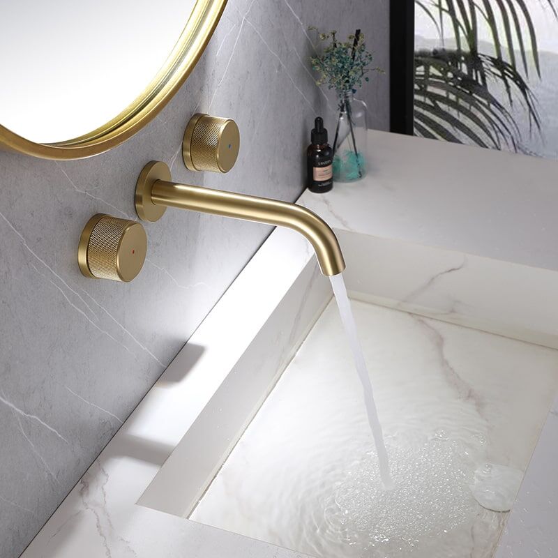 Factory Wholesale Bathroom Faucet Solid Brass Wall Mount Faucet Two Handle Faucet Widespread Basin Mixer Bathroom Faucet Solid Brass Wall Mount Two Handle Faucet Widespread Basin Mixer 2 Factory Wholesale Bathroom Faucet Solid Brass Wall Mount Faucet Two Handle Faucet Widespread Basin Mixer - Image 2