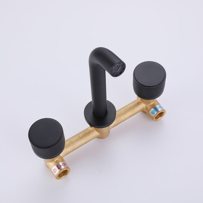 Factory Wholesale Bathroom Faucet Solid Brass Wall Mount Faucet Two Handle Faucet Widespread Basin Mixer Bathroom Faucet Solid Brass Wall Mount Two Handle Faucet Widespread Basin Mixer 8 Factory Wholesale Bathroom Faucet Solid Brass Wall Mount Faucet Two Handle Faucet Widespread Basin Mixer - Image 8