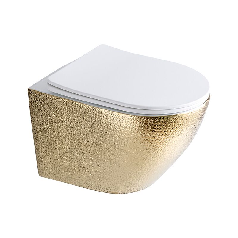 Luxury Golden Color Wall Hung Toilet Bathroom Wall Mounted Silver Crocodile Pattern Toilet Bathroom Toilets Luxury Electroplated Gold Wc Toilets Wall Hung Toilet 1066 Luxury Golden Color Wall Hung Toilet Bathroom Wall Mounted Silver Crocodile Pattern Toilet - Image 6