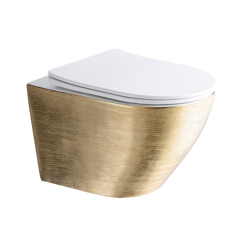 Luxury Golden Color Wall Hung Toilet Bathroom Wall Mounted Silver Crocodile Pattern Toilet Bathroom Toilets Luxury Electroplated Gold Wc Toilets Wall Hung Toilet 1068 Luxury Golden Color Wall Hung Toilet Bathroom Wall Mounted Silver Crocodile Pattern Toilet - Image 8
