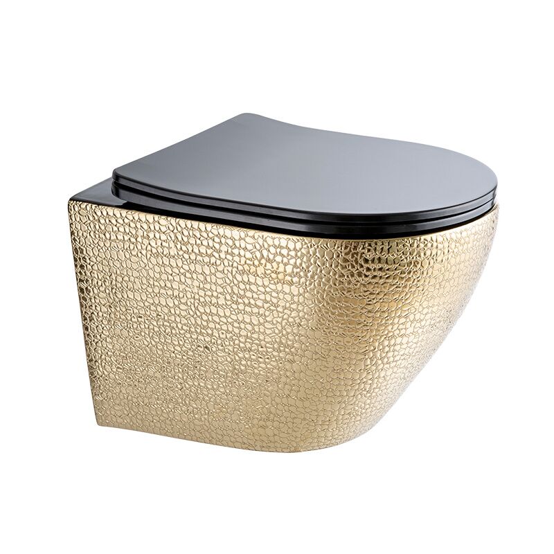 Luxury Golden Color Wall Hung Toilet Bathroom Wall Mounted Silver Crocodile Pattern Toilet Bathroom Toilets Luxury Electroplated Gold Wc Toilets Wall Hung Toilet 1069 Luxury Golden Color Wall Hung Toilet Bathroom Wall Mounted Silver Crocodile Pattern Toilet - Image 2