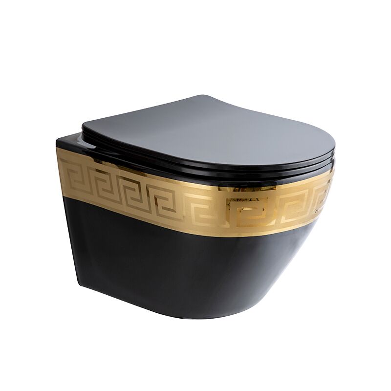Wall Mounted Toilet Bowl Ceramic Bathroom Luxury Gold Plated Wall Hung Toilet Bathroom Toilets Luxury Electroplated Gold Wc Toilets Wall Hung Toilet 1071 Wall Mounted Toilet Bowl Ceramic Bathroom Luxury Gold Plated Wall Hung Toilet