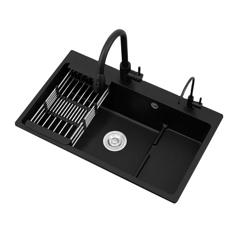 Black Single Bowl Undermount Sink Luxury Kitchen Cabinet Wash Sink Quartz Stone Kitchen Sink with Drainer Black Single Bowl Undermount Sink Luxury Black Single Bowl Undermount Sink Luxury Kitchen Cabinet Wash Sink Quartz Stone Kitchen Sink with Drainer
