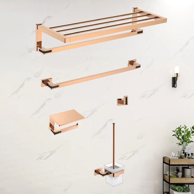 Brass Hardware Set Rose Gold In-wall Tissue Hook Bathroom Towels Toilet Bathroom Accessories Set Brass Hardware Set Rose Gold In Brass Hardware Set Rose Gold In-wall Tissue Hook Bathroom Towels Toilet Bathroom Accessories Set