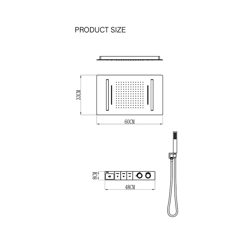 Multi-Functional Constant Temperature Concealed Shower System Gun Gray Concealed Shower Mixers Shower Faucet Ceiling Shower Set LED Raining Fall Embedded Shower Head Constant Temperature Ceiling Mounted Thermostat Shower System 1 Multi-Functional Constant Temperature Concealed Shower System Gun Gray Concealed Shower Mixers Shower Faucet - Image 2