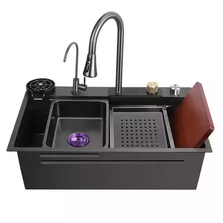 China Luxury Kitchen Sinks 304 Stainless Steel Farmhouse Sink Modern Waterfall Rainfall Single Bowl Kitchen Sink Set Black China Luxury Kitchen Sinks 304 Stainless Steel China Luxury Kitchen Sinks 304 Stainless Steel Farmhouse Sink Modern Waterfall Rainfall Single Bowl Kitchen Sink Set Black