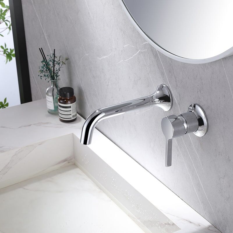 China Faucet Supplier Wall Mount Faucet Bathroom Chrome Brass single Wall-Mounted Basin Bathroom Faucets Chrome Brass Wall mounted Basin Bathroom Faucets 1 2 China Faucet Supplier Wall Mount Faucet Bathroom Chrome Brass single Wall-Mounted Basin Bathroom Faucets - Image 4