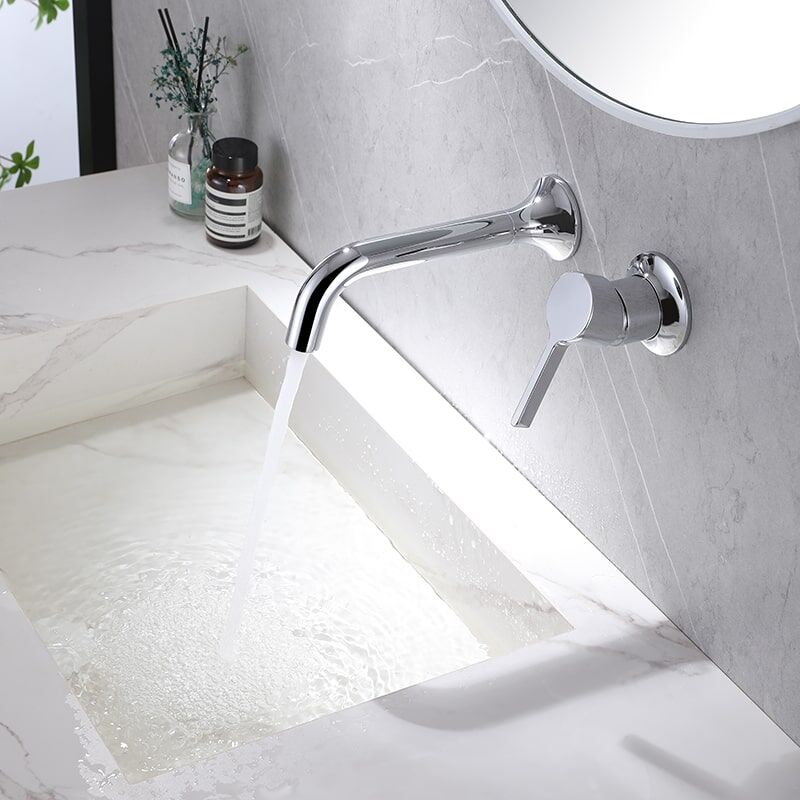 China Faucet Supplier Wall Mount Faucet Bathroom Chrome Brass single Wall-Mounted Basin Bathroom Faucets Chrome Brass Wall mounted Basin Bathroom Faucets 1 4 China Faucet Supplier Wall Mount Faucet Bathroom Chrome Brass single Wall-Mounted Basin Bathroom Faucets - Image 6